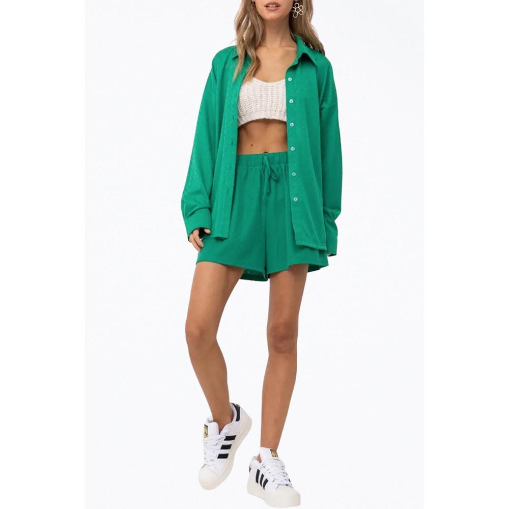 NEW PRETTY GARBAGE oversized checkered stretch-jersey shirt in green